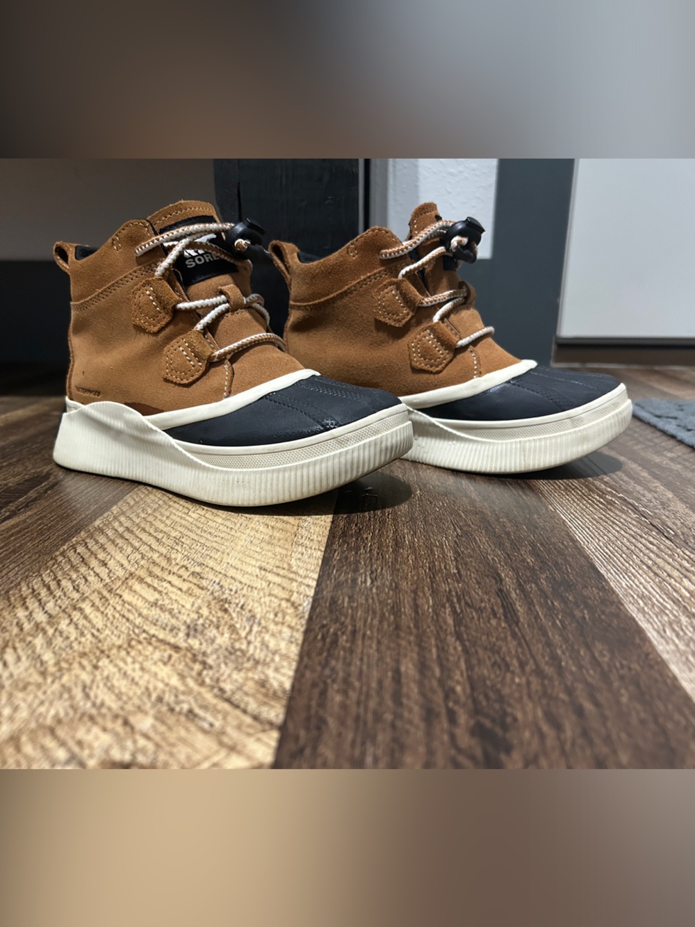 Sorel Brown & Black Kids Waterproof Ankle Boots